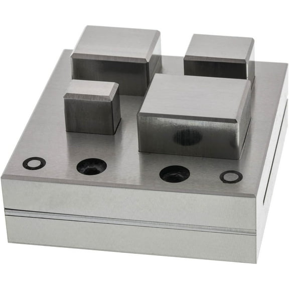 The Beadsmith Steel Rectangle Disc Cutter Set w/ 4 Punches & Die. Tool for Cutting Rectangles from Approx. 5/8" x 3/8" to 1-1/8" x 7/8" Inches Using a Soft Metal Sheet up to 16 Gauge & Thinner