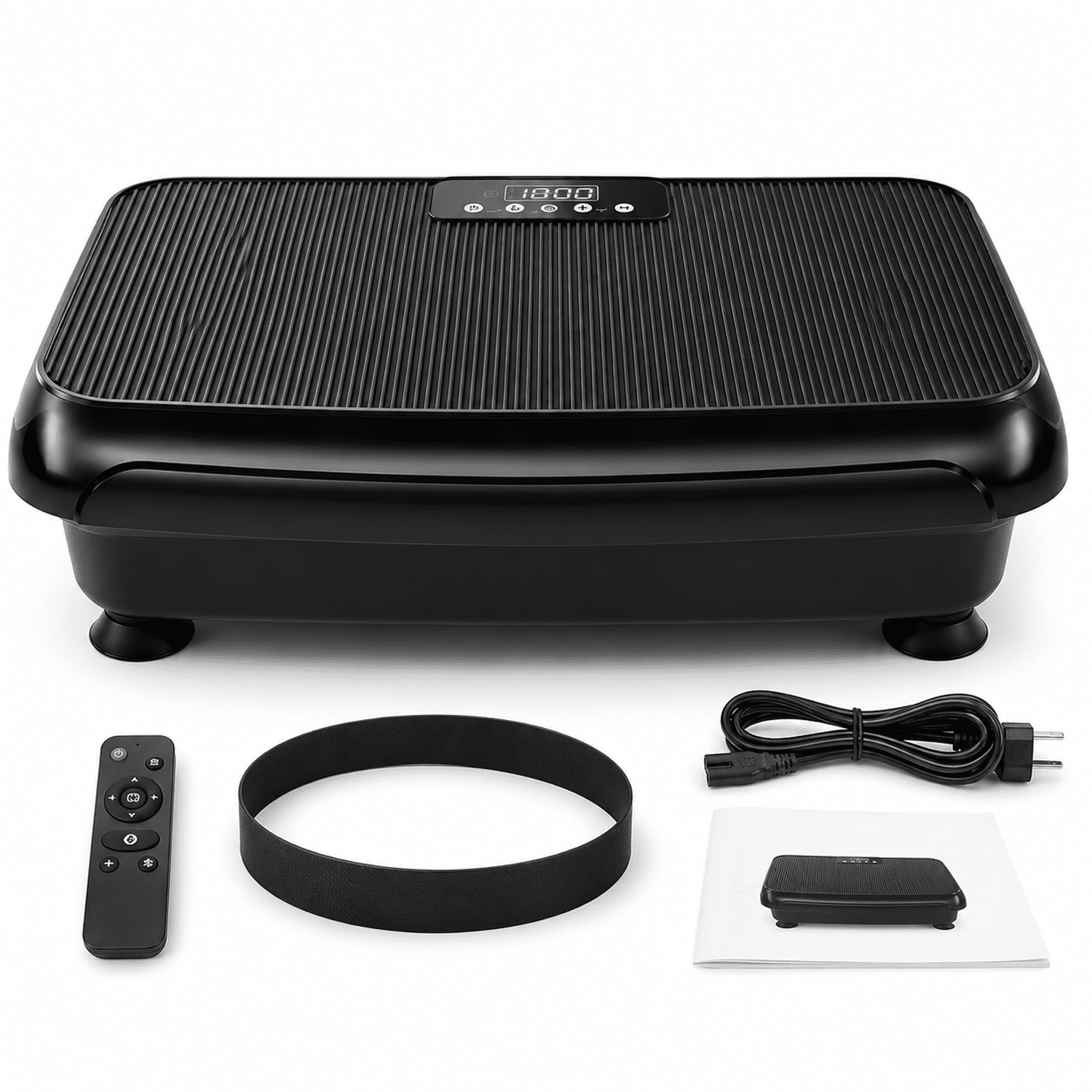 Vibration Plate Exercise Machine for Lymphatic Drainage, 99-Speed Whole Body Workout Platform with Preset Programs, LED Touchscreen, Remote Control & Resistance Band, 300 lb Capacity