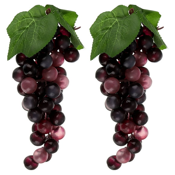 2 piezas de uvas falsas, racimos de frutas artificiales, props fotográficos realistas, morado