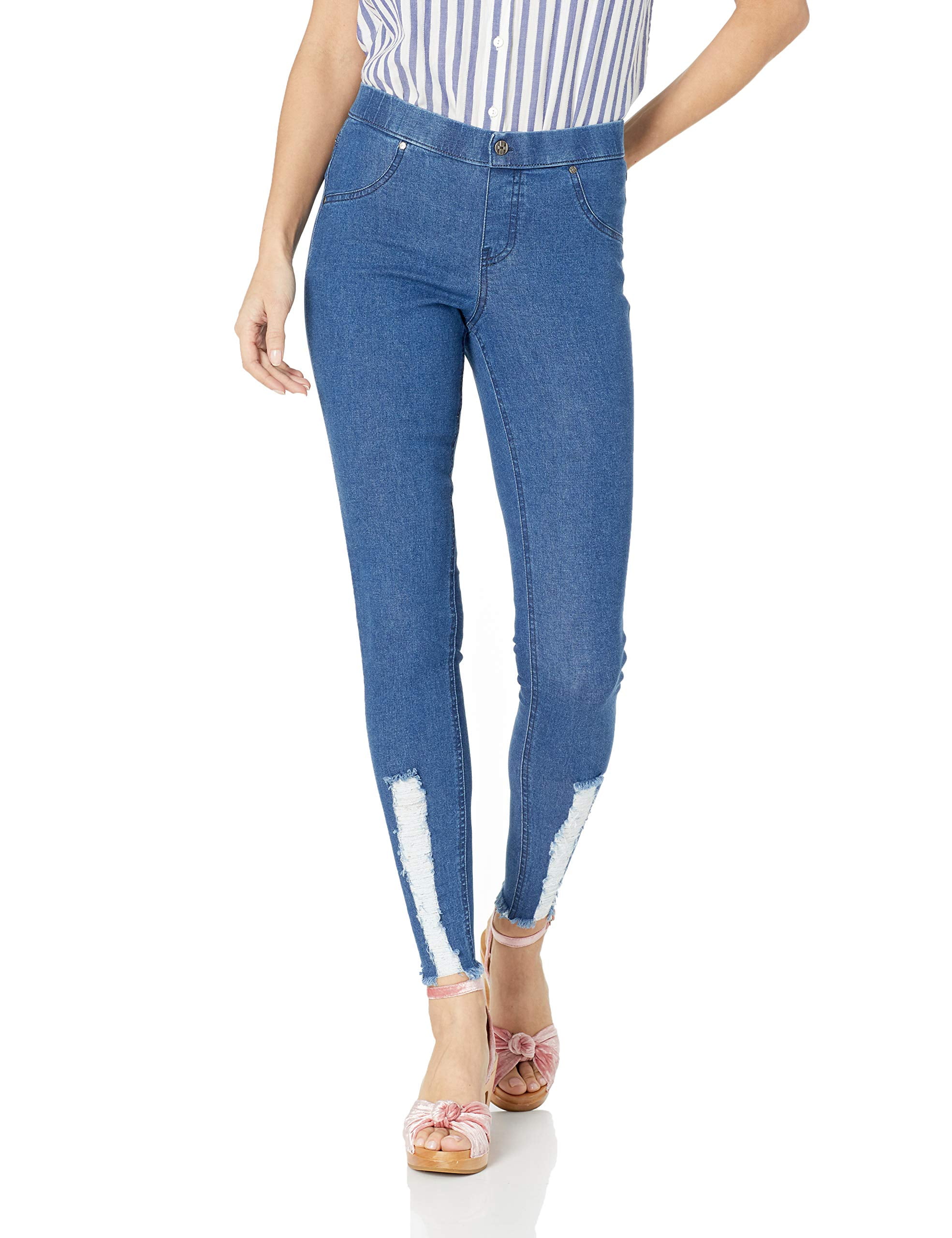 Hue Jeans - Women's Jeggings Medium Stretch Distressed Skinny M - Walmart.com - Walmart.com