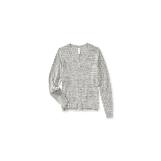 Aeropostale Chandail Col en V Dolman pour Femmes, Gris, Juniors, Petit