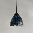 thumbnail image 6 of Tiffany Style Mini Hanging Lamp Blue Stained Glass Dragonfly LED Bulb Included 6”W*6”D*50”H, 6 of 6