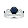 thumbnail image 4 of Angara Natural 1.6 Ct. Blue Sapphire with Diamond Vintage Inspired Ring in 14K White Gold for Women (Ring Size: 12), 4 of 10