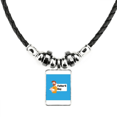thumbnail image 1 of Pendentif en Corde en Cuir Couple Collier Mode Art Déco Fête des Pères, 1 of 3