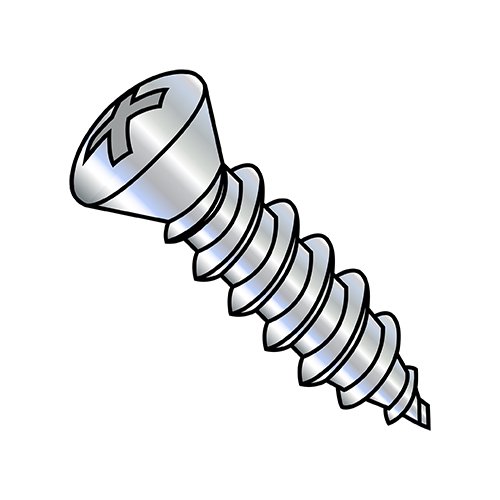 8-15X1 Phillips Oval Self Tapping Screw Type A Number Six Head Fully Thread Zinc (Pack Qty 8,000) BC-0816APO6