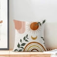 thumbnail image 3 of Boho Summer Pillow Covers 20 x 20 Inch, Fall Orange Rainbow Sun Moon Decor Throw Pillows for Couch Bed, Modern Abstract Leaf outdoor Farmhouse Decorative Pillowcase Linen Cushion Cover Set of 2, 3 of 6