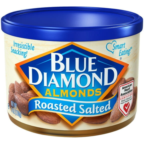 Blue Diamond Almonds Roasted Salted 6 oz. Canister