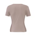 thumbnail image 5 of Women's Square Neck Tops Short Sleeve Crop Tops Workout Summer Clothes Casual Slim Fit T-Shirts, 5 of 5