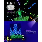 Fantastory Glow in The Dark Paint - 10 Extra Bright Colors 60 ml / 2 oz Glow in Dark Acrylic Paint