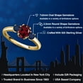 thumbnail image 2 of Gem Stone King 18K Yellow Gold Plated Silver Red Rhodolite Garnet and Blue Sapphire Engagement Ring for Women | 1.34 Cttw | Oval 7X5MM | Gemstone January Birthstone | Size 6, 2 of 6