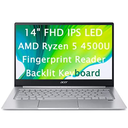 Acer Swift 3 Laptop, 14" Full HD 1080p, AMD Ryzen 5 4500U Hexa-Core Processor, 8GB RAM, 256GB SSD, Fingerprint Reader, Back-lit Keyboard, Windows 10 Home, SF314-42-R0HP