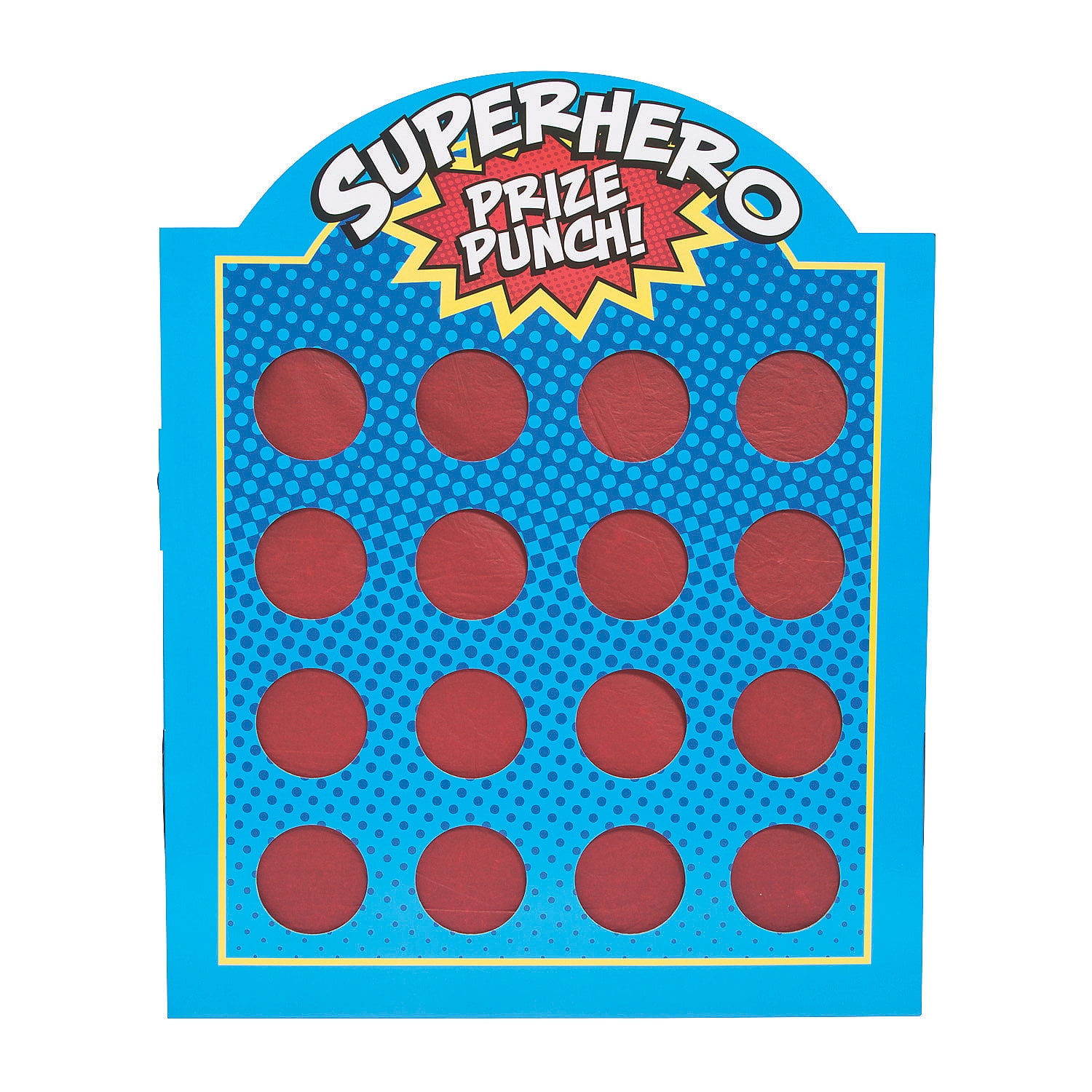 Superhero Prize Punch Game 16 Hole Toys 1 Piece