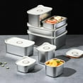 thumbnail image 4 of HUGFEGWE Stainless Steel Food Storage Containers with Airtight Lids Set, Leakproof Meal Prep Containers, Airtight Kimchi Containers Reusable, Stackable/Oven/Dishwsher/Freezer Safe 1100ml CJB91-77771, 4 of 7