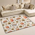 thumbnail image 2 of Dreamtimes Autumn Pumpkins Pie Area Rug 72x48in Sunflower Fall Fruit Non-Slip Floor Carpet Comfort Floor Mats Decor for Indoor Living Dining Room and Bedroom Area, 2 of 5