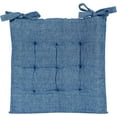 thumbnail image 2 of Chair Cushion Pads - Set of 4 - Buffalo Gingham Check - Dining Kitchen Office Chair Seat Cushion with Ties - Durable Cotton Fabric - Thick Comfy Poly Fill - Indoor Use - 17x17 in – Blue, 2 of 13