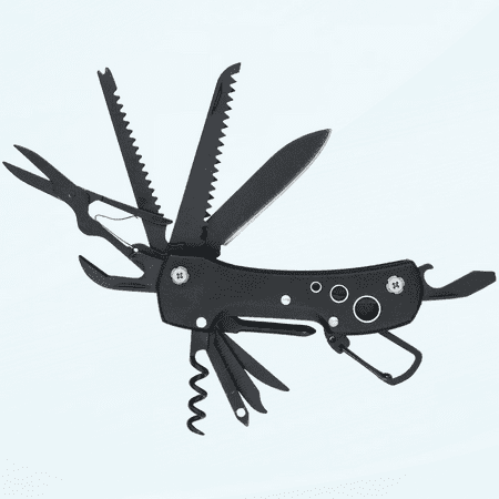 15-in-1 Stainless Steel Multitool Pocket Knife Safety Lock with Nylon Sheath