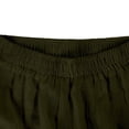 thumbnail image 3 of Women's Culottes Linen Wide Leg Pants Elastic Waist Casual Palazzo Trousers Women Linen Pants Color Army Green Size S, 3 of 6