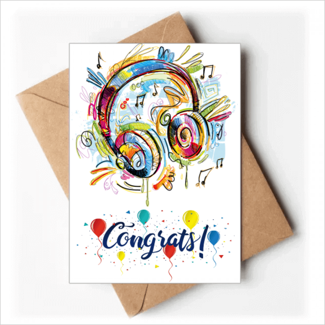 Auricular colorido patron de musica loca Sobre de la Carta de felicitación de la tarjeta de matrimonio