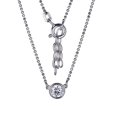 thumbnail image 1 of Diamondlite Collier Solitaire Rond 5mm en Zircon Cubique Argenté, 1 of 1