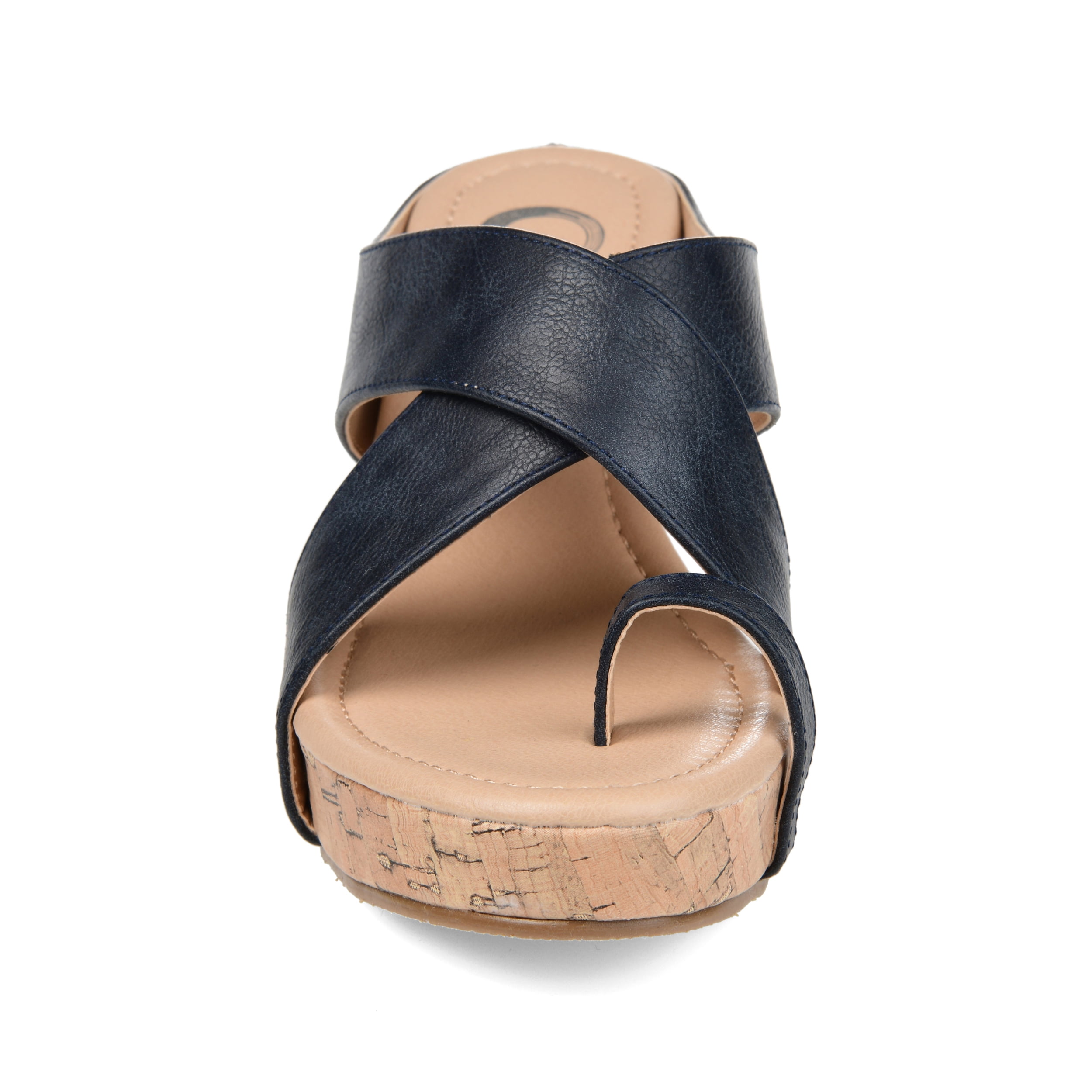 Journee Womens Rayna Wedge Heel Slip On Sandals