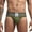 Army Green, variant on HUPOM Mens Underwear Boxer Briefs Male Thongs Medium waist Elastic Waist Solid Thong Red 2XL