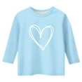 thumbnail image 4 of Bjutir Toddler Girls Tops Valentines Day Print Fashion Crew Neck 3/4 Quarter Sleeve Casual T Shirt Top Girl T-Shirts Light Blue Size 13-14 Years, 4 of 4