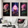thumbnail image 1 of Designart "Beautiful Pink Lotus Blossoming Elegance I" Lotus Framed Wall Art Set Of 3 - Pink Modern Frame Gallery Set For Office Decor, 1 of 6