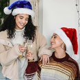 thumbnail image 2 of Christmas Hat for Adults, Deluxe Velours Santa Hat with Soft Liner, Plush Brim Santa Claus Santa Hat with Golden Sequins Snowflake for Men Women, 2 of 4
