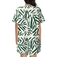 thumbnail image 6 of Rateoe Palm Branch With Leaves Pattern Women's Short-Sleeved Pajama Set - 2 Piece Soft and Lightweight Sleepwear Set-Medium, 6 of 7