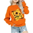 thumbnail image 2 of Jinhomg Trendy Holiday Sweatshirt for Kids Cute Floral Graphic Orange Tops Toddler Boys Girls Loose Cozy Shirts Spring Saving Orange 9 Years, 2 of 4
