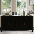 thumbnail image 6 of Black Accent Cabinet, Atumon Storage Cabinet Furniture, Modern Buffet Sideboard, Wooden Accent Cabinet with 4 Doors, Accent Storage Cabinet for Entryway Hallway Living Room, 63.1"L x 17.7"W x 31.9"H, 6 of 10