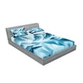 thumbnail image 2 of Ambesonne Lake Fitted Sheet & Pillow Sham Set, Cold Mountain Peaks Icy Water, Queen, Pale Blue Petrol Blue, 2 of 2