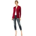 thumbnail image 5 of Women's Open Front Knit Long Sleeve Pockets Sweater Slim Cardigan, 5 of 5