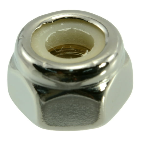 1/4"-20 x 1/2" Black Chrome Nylon Insert Lock Nuts (8 pcs.)