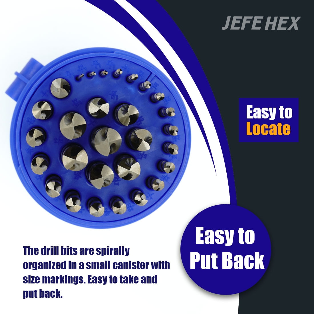 JEFE HEX 29 PCS M35 Cobalt Drill Bit Set, HSS Twist Jobber Drill Bits