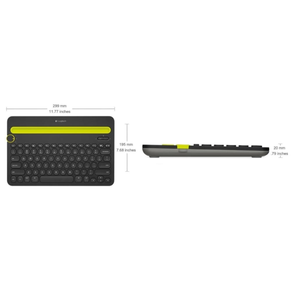 Logitech K480 920-006342 Black Bluetooth Wireless Mini Multi-Device Keyboard (Non-Retail Packaging)