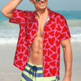 thumbnail image 7 of Sikiie Love Heart Print Men's Hawaiian Shirt, Summer Beach Button Pocket Short Sleeve T-Shirt,3X-Large, 7 of 7