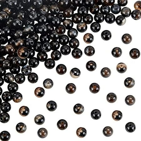315Pcs 6mm Black Agate Beads Natural Agate Beads Round Black Agate Beads Round Loose Beads Gemstones Beads Energy Stone