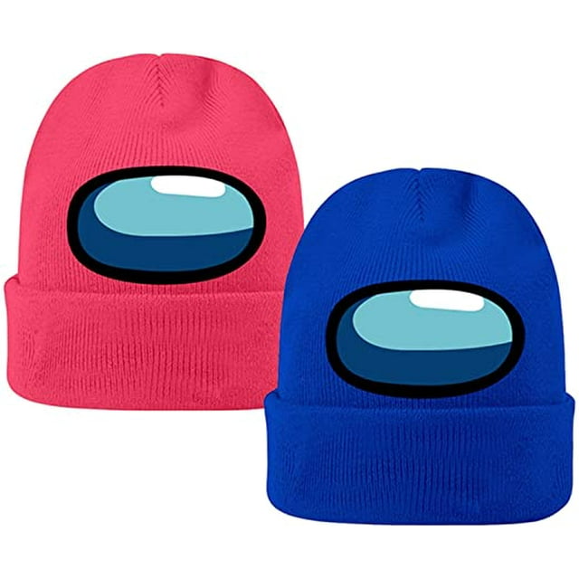 JHIJHOO 2 Pack Bonnet d'Hiver Among Us Bonnet Côtelé Tricoté Extensible Bonnet Côtelé