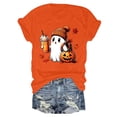 thumbnail image 5 of Leey-World Halloween Tshirts Women Plus Size Women Fall Halloween Crew Neck Shirt Casual Funny Family Party Celebration Short Sleeve Tee Pumpkin Top for Holiday, 5 of 7