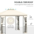 thumbnail image 4 of Outsunny 10'x10' Soft-top Patio Gazebo Deck Canopy, Cream, 4 of 10