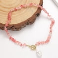 thumbnail image 3 of sunsanly Women Necklace Irregular Multicolored Natural Stone Beaded Chain Elegant Dress-Up Fashion Jewelry Stones Necklace Faux Pearl Clavicle Chain Jewelry Gift, 3 of 8