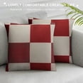 thumbnail image 3 of GOSMITH  Christmas Retro Plaid Pillow Covers Farmhouse Buffalo Check Pillow Cases with Pom-poms Decorative Throw Pillow Covers for Sofa Couch Red and White, 3 of 5