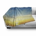thumbnail image 3 of Sky Soft Flannel Fleece Blanket, Sun Rays Above the Horizon Sunset Clouds Seasonal Scenic Beauty of the World Picture, Cozy Plush for Indoor and Outdoor Use, 50" x 60", Blue Yellow, by Ambesonne, 3 of 6