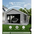 thumbnail image 2 of Kojooin Carport Replacement Canopy Cover - Waterproof, UV-Resistant & Wind-Resistant PE Fabric, 2 of 4