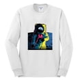 thumbnail image 2 of Wild Bobby, Colorful Cosmic Neon Astronaut Lunar Spaceman Moon Galaxy, Fashion, Men Long Sleeve Shirt, White, Small, 2 of 4