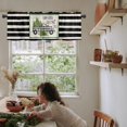 thumbnail image 6 of Curtain Valances for Windows, Christmas Plaid Truck Xmas Tree Black Striped Rod Pocket Valance Window Treatments Short Curtains for Kitchen Bathroom Living Room 54 x 18 Inches, 1 Panel, 6 of 6