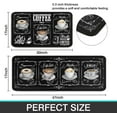 thumbnail image 3 of 2 Piece Coffee Kitchen Rug Set, Home Farmhouse Black Kitchen Rugs and Mats, Washable Non Skid Absorbent Microfiber Kitchen Floor Decor Mat 17"x 47"+17"x 30", 3 of 6