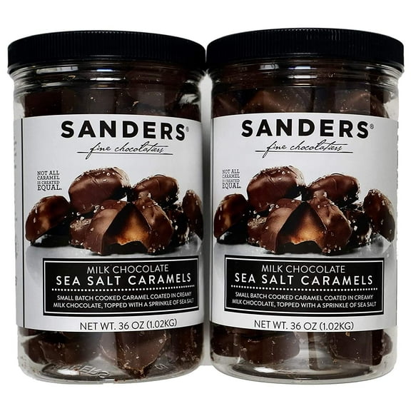 Sanders Milk Chocolate Sea Salt Caramels - 36oz Container - SUPER VALUE 2 Pack