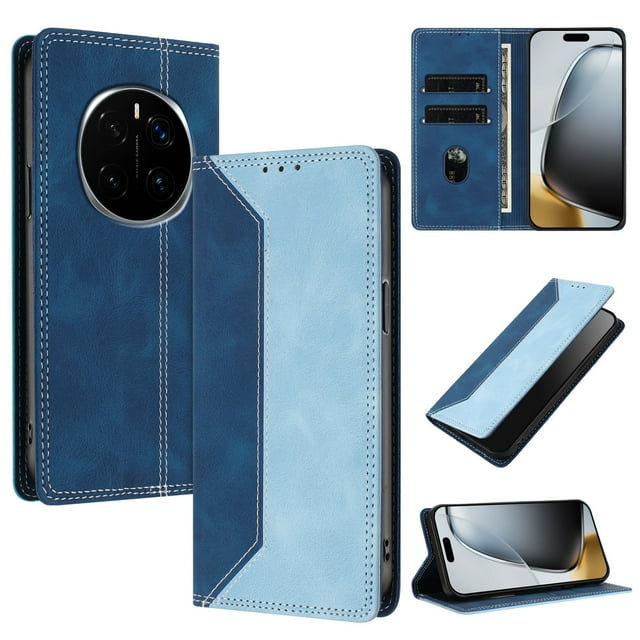 Phone Case for Honor Magic 7 FOXDOCK Premium Leather,Creative Dual-Color Cover with Card Slot,Shockproof